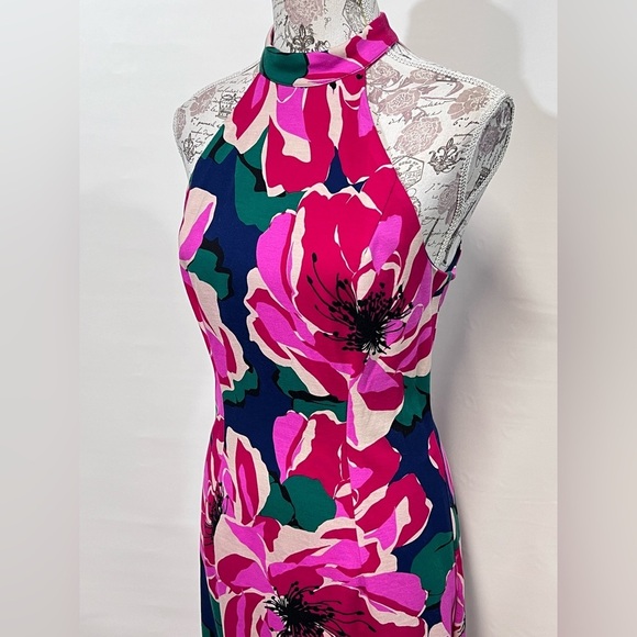 TRINA TURK Pink floral EMOTION halter sheath dress size 6. - Picture 5 of 16
